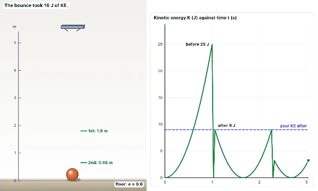 A picture of the Bounce Height simulation