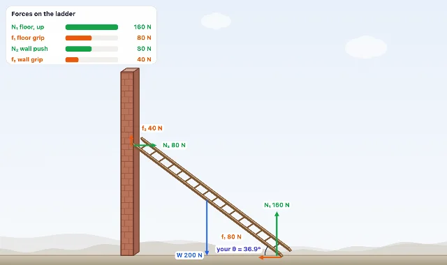 A picture of the Leaning Ladder simulation