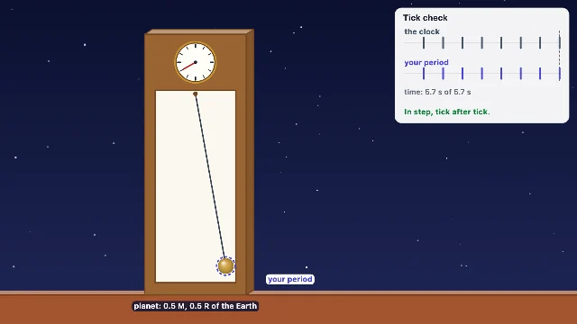 A picture of the Pendulum Clock simulation