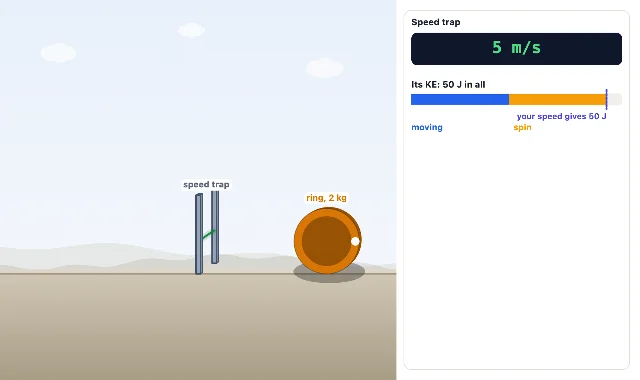 A picture of the Rolling Race simulation
