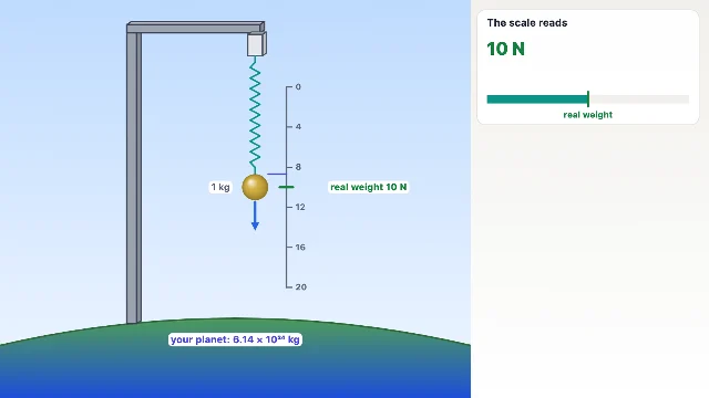 A picture of the Weigh the Earth simulation